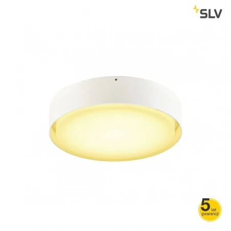 Kinkiety-ogrodowe - oprawa ścienno-sufitowa biała okrągła o mocy 24w 3000/4000k ip54 lipa 1600 1001855 slv 