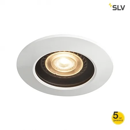 Oprawy-sufitowe - okrągła oprawa sufitowa wpuszczana biała darco gu10 slv 