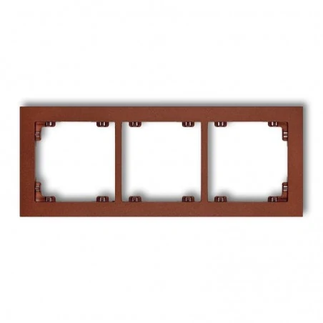 Ramki-potrojne - brązowa metaliczna ramka potrójna 9dr-3 deco karlik 
