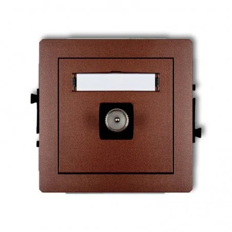 Gniazda-antenowe - gniazdo antenowe brązowe tv 9dgtv-1 deco karlik 