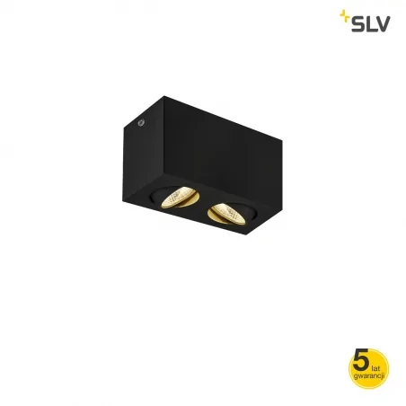 Oprawy-sufitowe - podwójna lampa sufitowa w kolorze czarnym 3000k 14w triledo 1002003 slv 