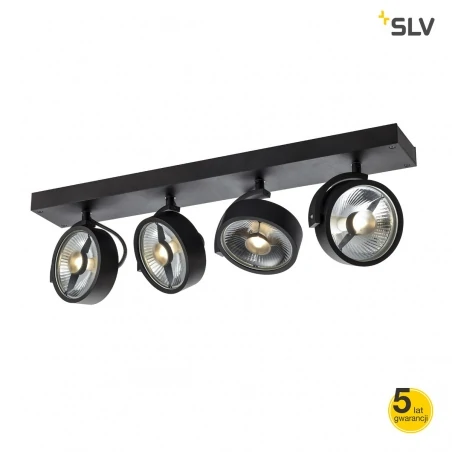 Lampy-sufitowe - lampa ścienno-sufitowa poczwórna czarna gu10 75w kalu 4 1002023 slv 