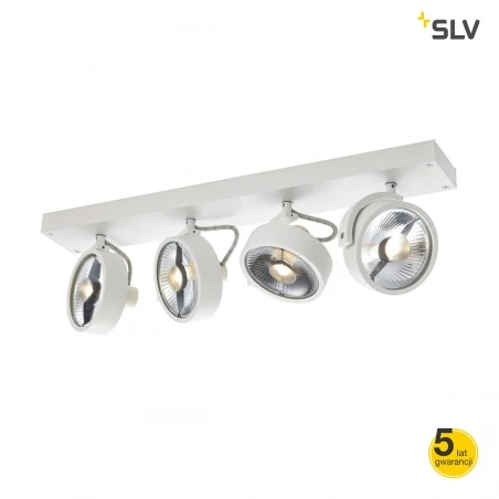 Lampy-sufitowe - biała oprawa sufitowa poczwórna gu10 75w kalu 4 1002024 slv 