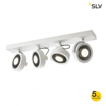 Lampy-sufitowe - biała oprawa sufitowa poczwórna gu10 75w kalu 4 1002024 slv 