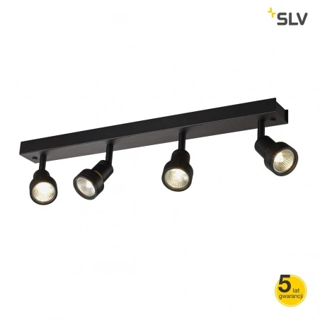 Lampy-sufitowe - czarna lampa ścienno-sufitowa poczwórna 50w gu10 puri 4 1002029 slv 