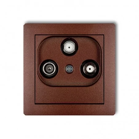 Gniazda-antenowe - brązowe metaliczne gniazdo 2xsat+tv 9dgsn deco karlik 