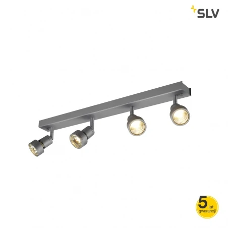 Lampy-sufitowe - lampa ścienno sufitowa srebrno szara poczwórna gu10 50w puri 4 1002031 slv 