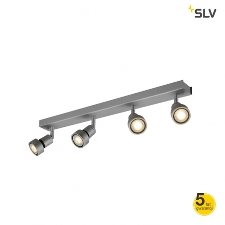 Lampy-sufitowe - lampa ścienno sufitowa srebrno szara poczwórna gu10 50w puri 4 1002031 slv 