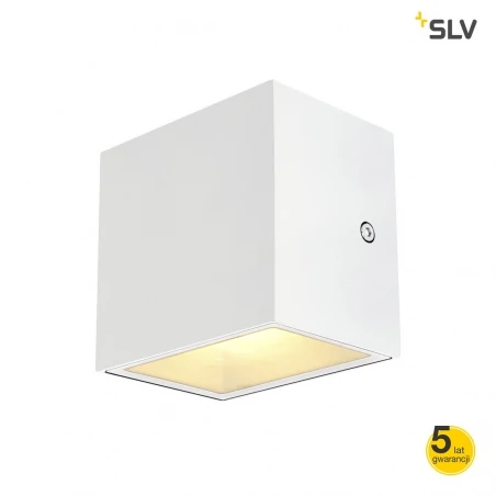 Kinkiety-zewnetrzne - biała lampa ścienna 10w 3000k 560lm sitra cube 1002033 slv 