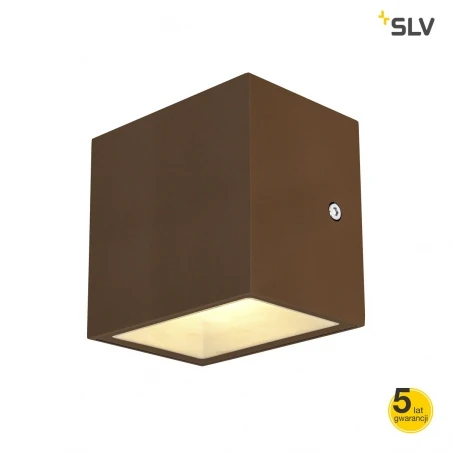 Kinkiety-zewnetrzne - lampa ścienna z ciepłym światłem rdzawa 10w 3000k 560lm sitra cube 1002034 slv 