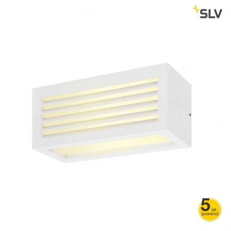 Kinkiety-zewnetrzne - kinkiet zewnętrzny biały o mocy 19w biała box-l led 1002037 slv 