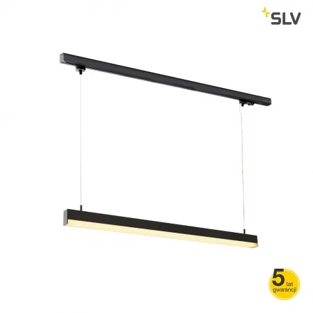 Lampy-sufitowe - lampa wisząca czarna z ciepłym światłem 40w 3000k sight track 1002048 slv 