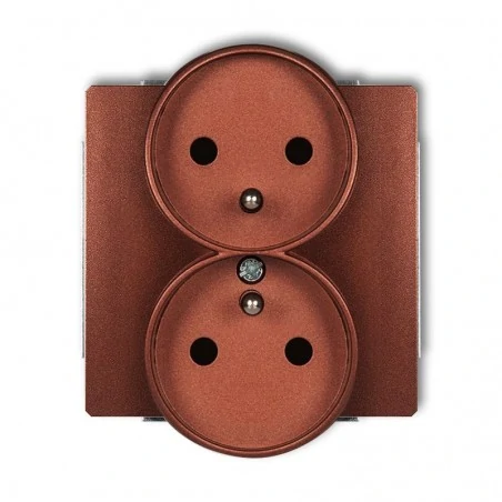 Gniazda-podwojne-podtynkowe - podwójne gniazdo z uziemieniem brązowy metalik 9dgpr-2z deco karlik 