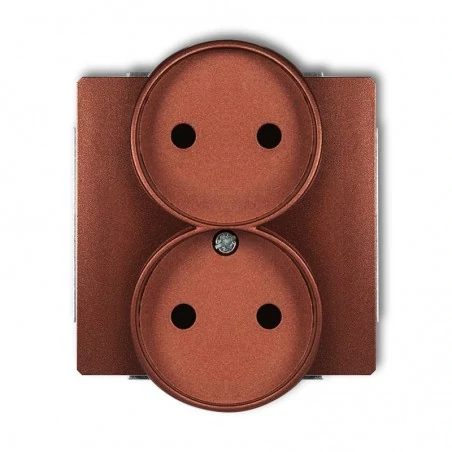 Gniazda-podwojne-podtynkowe - podwójne gniazdo brązowe bez uziemienia 9dgpr-2 deco karlik 