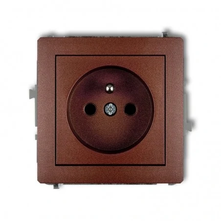 Gniazda-pojedyncze-podtynkowe - pojedyncze gniazdo podtynkowe z uziemieniem brązowe 9dgp-1z deco karlik 