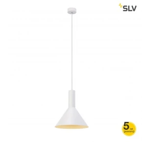 Lampy-sufitowe - wisząca lampa sufitowa biała e27 23w phelia m 1002137 slv 