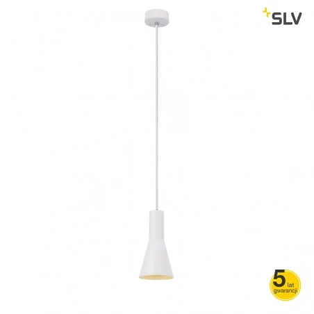 Lampy-sufitowe - biała lampa sufitowa wisząca e27 23w phelia cone 1002139 slv 