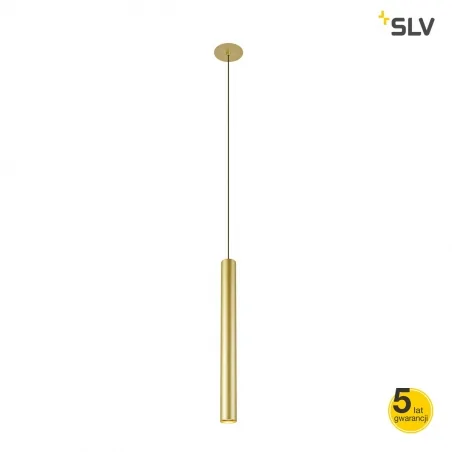 Lampy-sufitowe - lampa sufitowa wisząca mosiądz szczotkowany 9w 3000k helia 40 led 1002169 slv 