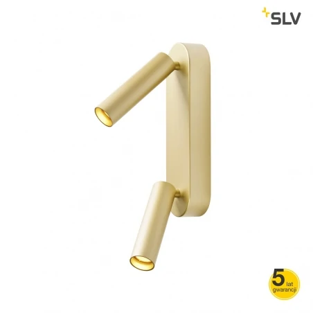 Kinkiety-do-salonu - złoty kinkiet ścienny podwójny 19w 3000k karpo 30 double 1002176 slv 