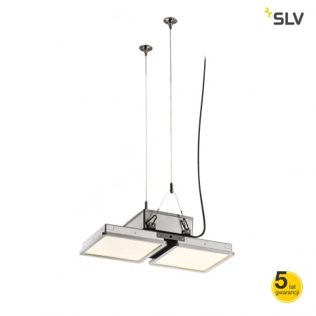 Lampy-sufitowe - lampa wisząca przemysłowa szara 95w 4000k 12000lm almino double 1002193 slv 