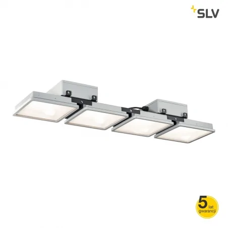Lampy-sufitowe - lampa wisząca zewnętrzna srebrnoszara 190w 4000k ip65 almino pd quad 1002194 slv 