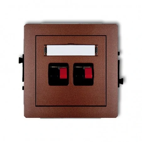 Gniazda-glosnikowe - brązowe metaliczne gniazdo głośnikowe podwójne 9dgg-2 deco karlik 