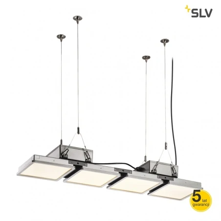 Lampy-sufitowe - lampa wisząca zewnętrzna srebrnoszara 190w 4000k ip65 almino pd quad 1002194 slv 