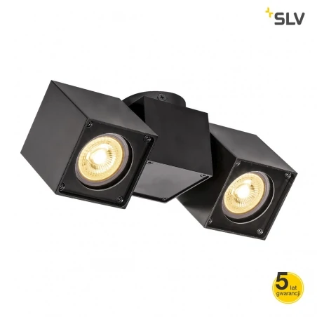 Oprawy-sufitowe - podwójna oprawa sufitowa czarna gu10 50w altra dice spot 2 1002215 slv 
