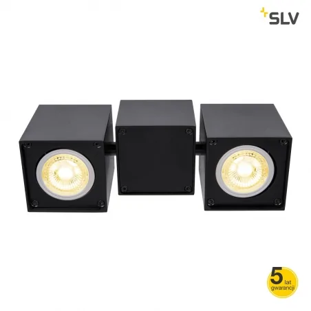 Oprawy-sufitowe - podwójna oprawa sufitowa czarna gu10 50w altra dice spot 2 1002215 slv 