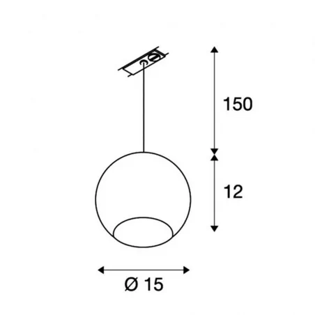 Lampy-sufitowe - lampa wisząca do szynoprzewodu 1-fazowa czarny chrom light eye 150 qpar111 slv 