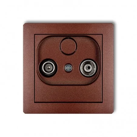 Gniazda-antenowe - brązowe metaliczne gniazdo rtv końcowe w szeregu gniazd przelotowych 6db 9dg6k deco karlik 