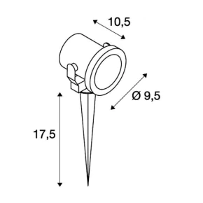 Lampy-ogrodowe-stojace - wbijana lampa ogrodowa reflektor stal nierdzewna 25w spike 229740 slv 