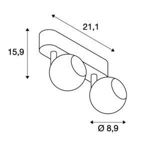 Lampy-sufitowe - oprawa ścienno-sufitowa light eye 2 gu10 miedź qpar51 max 2x50w slv 