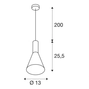 Lampy-sufitowe - biała lampa sufitowa wisząca e27 23w phelia cone 1002139 slv 