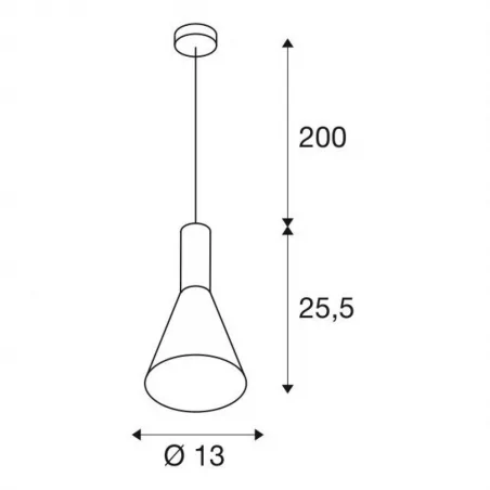 Lampy-sufitowe - biała lampa sufitowa wisząca e27 23w phelia cone 1002139 slv 
