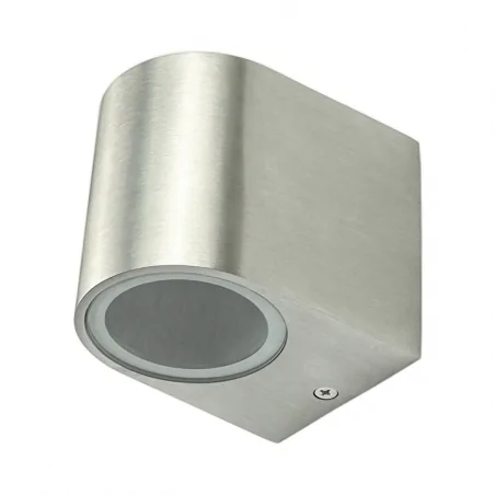 Kinkiety-ogrodowe - kinkiet ogrodowy aluminiowy polux boston gla37ow1sb 1xgu10 owalny w dół satynowy szczotkowany 