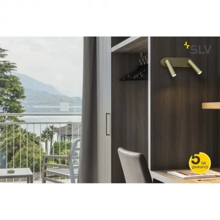 Kinkiety-do-salonu - złoty kinkiet ścienny podwójny 19w 3000k karpo 30 double 1002176 slv 