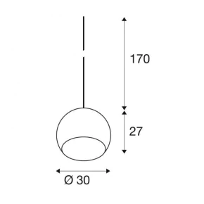 Lampy-sufitowe - wisząca lampa sufitowa 60w e27 sun 30 1002046 slv 