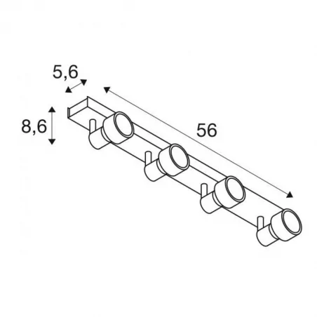 Lampy-sufitowe - lampa ścienno sufitowa srebrno szara poczwórna gu10 50w puri 4 1002031 slv 
