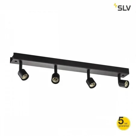 Lampy-sufitowe - czarna lampa ścienno-sufitowa poczwórna 50w gu10 puri 4 1002029 slv 