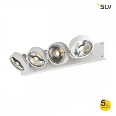 Lampy-sufitowe - biała oprawa sufitowa poczwórna gu10 75w kalu 4 1002024 slv 