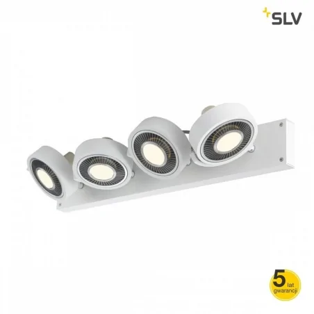 Lampy-sufitowe - biała oprawa sufitowa poczwórna gu10 75w kalu 4 1002024 slv 