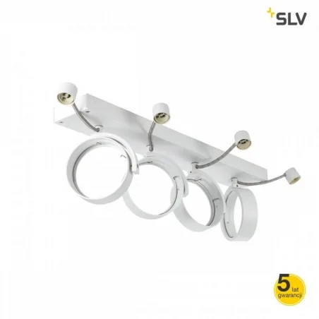 Lampy-sufitowe - biała oprawa sufitowa poczwórna gu10 75w kalu 4 1002024 slv 