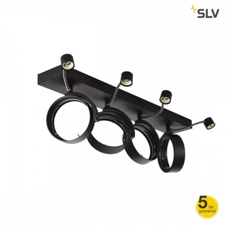 Lampy-sufitowe - lampa ścienno-sufitowa poczwórna czarna gu10 75w kalu 4 1002023 slv 