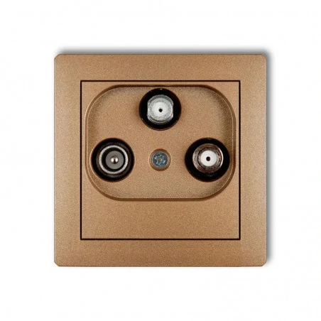 Gniazda-antenowe - złote metaliczne gniazdo rtv-sat końcowe 8dgs deco karlik 