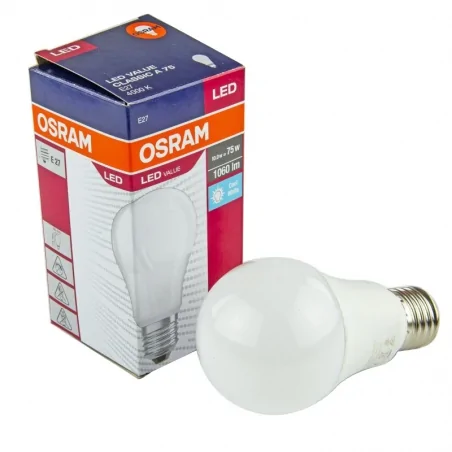 Gwint-trzonek-e27 - żarówka led e27 neutralna 10w-75w 4000k 1060lm led value classic a75 osram 