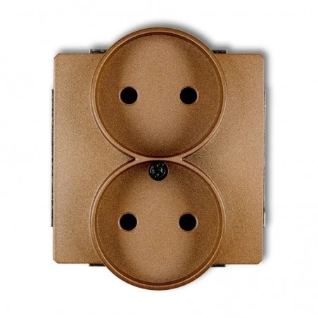 Gniazda-podwojne-podtynkowe - podwójne gniazdo bez uziemienia złoty metalik 8dgpr-2 deco karlik 