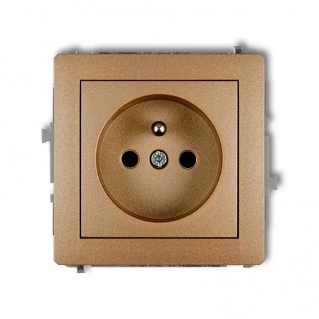 Gniazda-pojedyncze-podtynkowe - gniazdo pojedyncze z uziemieniem złoty metalik 8dgp-1z deco karlik 