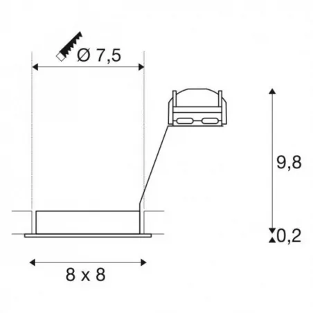 Oprawy-sufitowe - podtynkowa oprawa sufitowa pika qpar51 kwadratowa chrom slv 