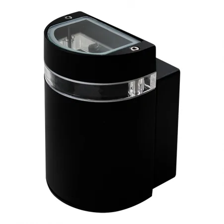 Kinkiety-ogrodowe - kinkiet zewnętrzny półokrągły czarny gu10 ip44 gilbert y212 polux 